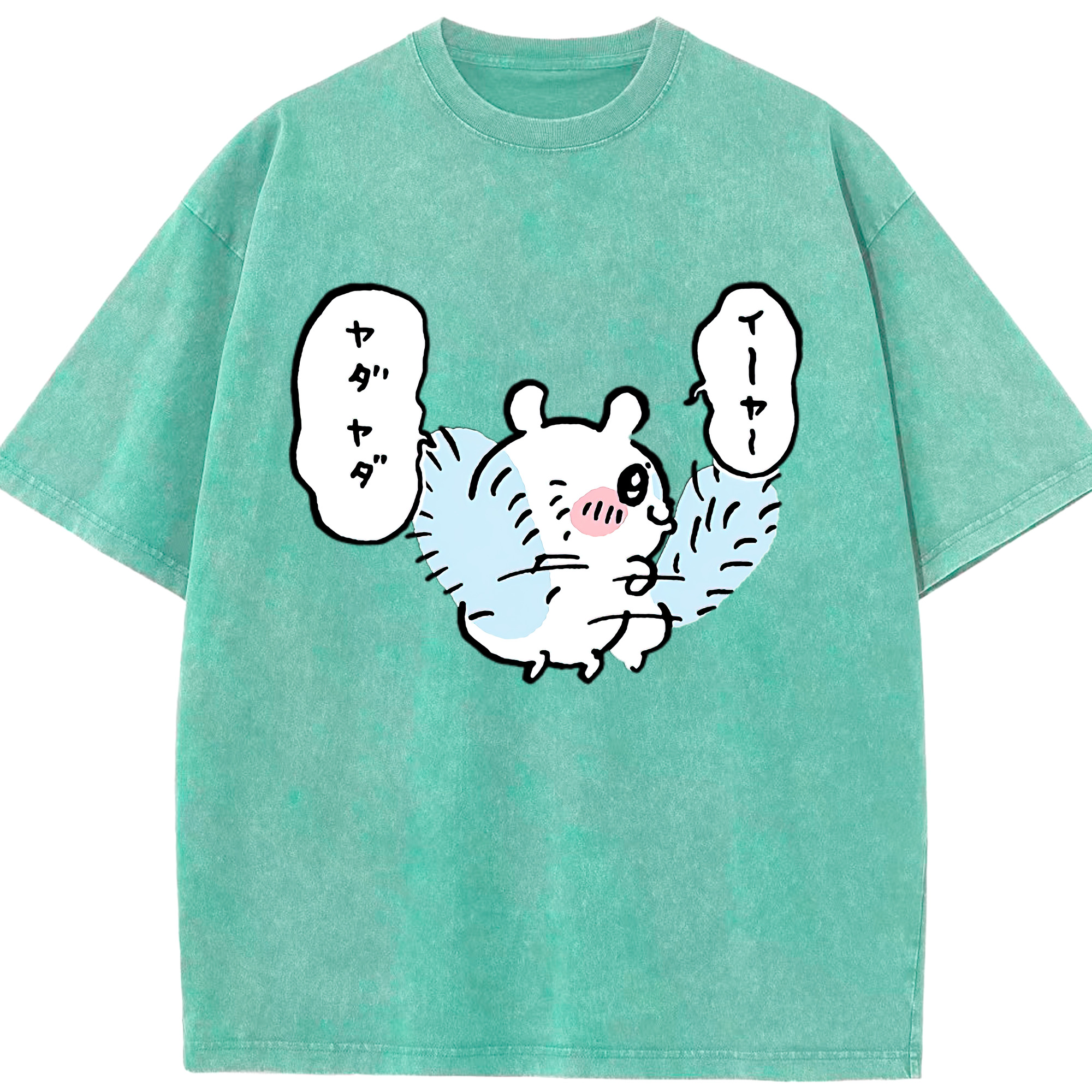 （画像用） ちいかわ モモンガ Chii-kawa Momonga 綿100% ヴィンテージ風 半袖Tシャツ（フロントプリント）